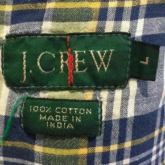 J Crew Button Up Plaid Shirt Size L 100% C… - Picture 4 of 4